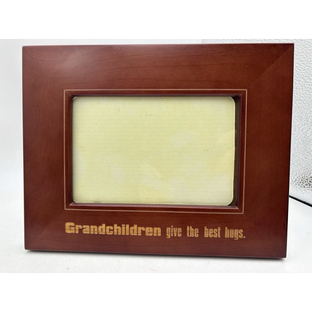 Grandchildren Give the Best Hugs Wood Picture Frame 4x6 Grandma Grandpa Gift